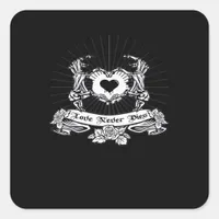 Skeleton Hand Minimal Linework Square Sticker