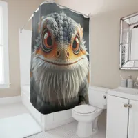 Funny smiling bearded dragon Shower Curtain