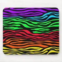 Colorful Abstract Zebra Mouse Pad