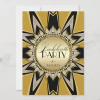 Stylish Bachelorette Gold Black Party Invitations