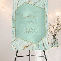 Abstract Agate Wedding Welcome Mint ID827 Foam Board