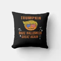 Trumpkin Make Halloween Great Again,  Halloween Pu Throw Pillow