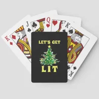 Let's Get Lit Funny Christmas Drinking Classic Poker Cards