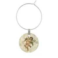 Vintage Angel Glittering Gold V1 ID136 Wine Charm