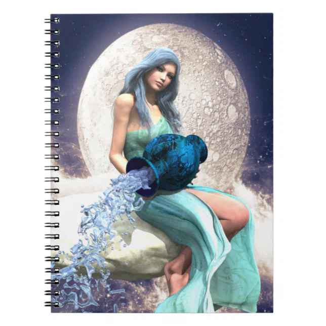 Aquarius – Woman Pouring Water From a Jug Notebook