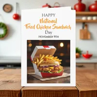 National Fried Chicken Sandwich Day | Nov 9th Card
