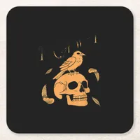 F-Caw-F Humorous Crow Graphic Square Paper Coaster