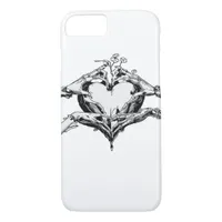 Protecting A Heart  - Skeleton Hand Heart iPhone 8/7 Case