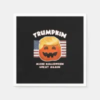Trumpkin Funny Pumpkin Pie Pun Usa Liberals Hallow Napkins