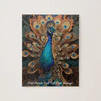 Beautiful Majestic Splendor: The Boho Peacock Jigsaw Puzzle