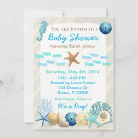 Seaside Oceanic Boy's Baby Shower Invitation