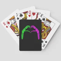 Skeleton Hands Heart Sign Retro Halloween Costume  Poker Cards