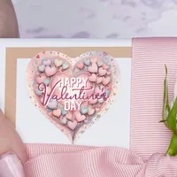 Pastel Whimsical Watercolor Heart Valentine's Day Heart Sticker