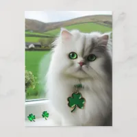 Cute St. Patricks Day Cat Postcard