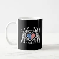 America Skull Skeleton Hand Artwork Editable Layer Coffee Mug