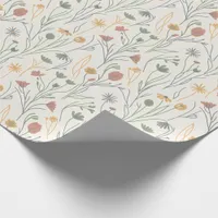 Minimalist Meadowcore Abstract Wildflowers Wrapping Paper