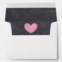 Chalkboard Look and Pink Heart Envelopes