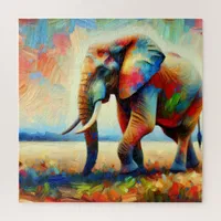 A Colorful Abstract Elephant  Jigsaw Puzzle
