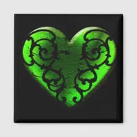 Goth St. Patrick's Day Green Heart Magnet