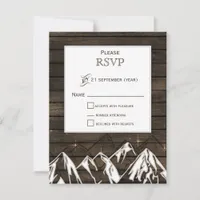 Barn wood Camping Rustic Mountains Wedding rsvp