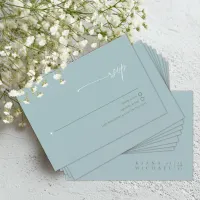 Simply Chic Wedding Dusty Teal ID1046 RSVP Card