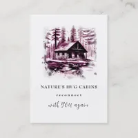 *~* QR AP49  Rustic Cabin Cottage Lodge Business Card