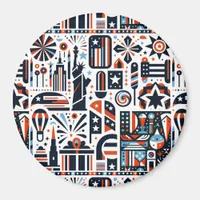 4th of July Generative Pattern Magnet