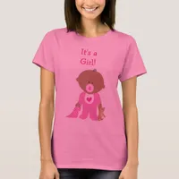 Cute Pink Dressed Baby  Maternity Shirt