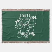 dont get your tinsel in a tangle christmas throw blanket