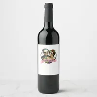 Till Death Do Us Part Valentine Skeleton Classic  Wine Label