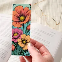 Comic Style Illustration Orange Flower Two-sided Bookmarks
