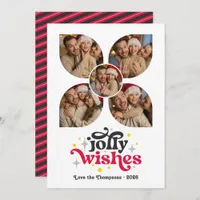Black Tie Festive Retro Photo Collage Christmas Holiday Card