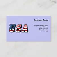 USA Flag Text Business Card