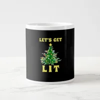 Let's Get Lit Funny Christmas Drinking Classic Giant Coffee Mug