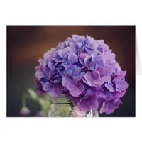 Purple Hydrangea in Mason Jar Photograph