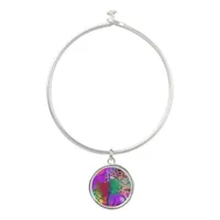 Burst of Colors Digital Fluid Art   Bangle Bracelet