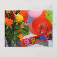 Flowers and Balloons Birthday Card