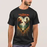 Relationship Between Hunter grizzly Bear and Deer  T-Shirt