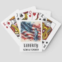 *** AP16 STATEUE of LIBERTY American Flag Play 5 Poker Cards