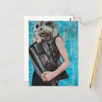 Surreal Seal With a Giant Black Purse Postcard
