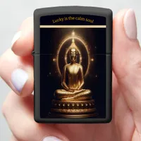 Moonlit Golden Buddha. AI art Zippo Lighter