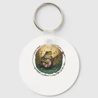 Cottagecore Frog Playing Banjo Goblincore Aestheti Keychain