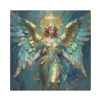 A Beautiful Gold and Turquoise Angel  Metal Print