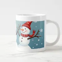 Three happy Christmas snowmen Giant Coffee Mug