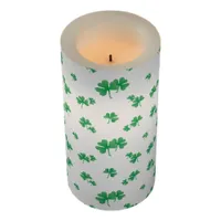 Gradient Green Irish Shamrock Pattern Flameless Candle