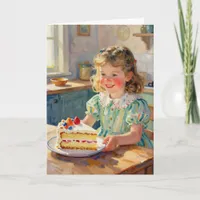 Girl's Birthday | Flowers and Cake Card