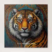 Boho Tiger Puzzle – Vibrant Jungle Wildlife Art