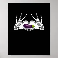 Eggplant Classic - Skeleton Hands Heart Poster