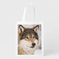 Wolf Face cute Grocery Bag