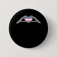 Bone Hands Heart Transgender Goth Minimal Style Button